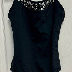 Capezio Black Camisole with Geometric Neckline